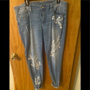 WHBM embroidered jeans